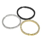 Silver Gold Black 5mm Cubic Zirconia Tennis Chain Bracelet Men Women Hip Hop Jewelry