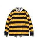 Men's Plain Turn Down Collar Shirt Custom Teen Boys Stripe Long Sleeve T Shirt