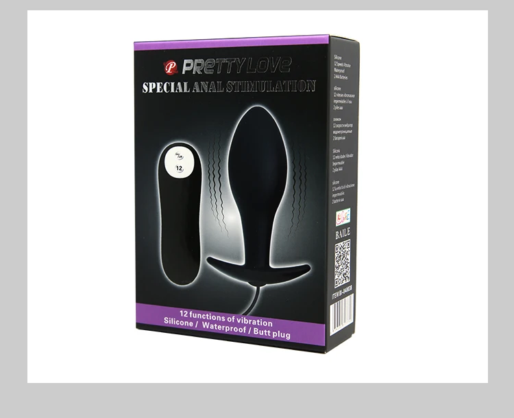 Вибропробка Pretty Love Vibra Butt Plug II, черная BI-040107 - Pretty Love - С вибрацией - Купить