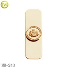 Personalized made gold color branded handbag logos customized letter metal label plate for shoes