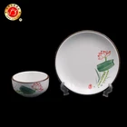 2019 New Design ceramic dinnerware sets Lotus pattern round plate for sale