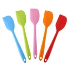 Small heat resistant flexible silicon rubber cake cream scraper silicone spatula spoon set for baking