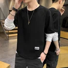 Hoodie Fake 2020 New Autumn Long Sleeve Men Hoodie Fake 2 Men Round Neck Pull-over Hoodie Men