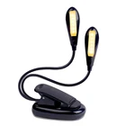 4 Tude Tricolor Soft Light Double Head Emergency Light Hand Free 12 LED Eye-Care Warm Book Light/Lamp