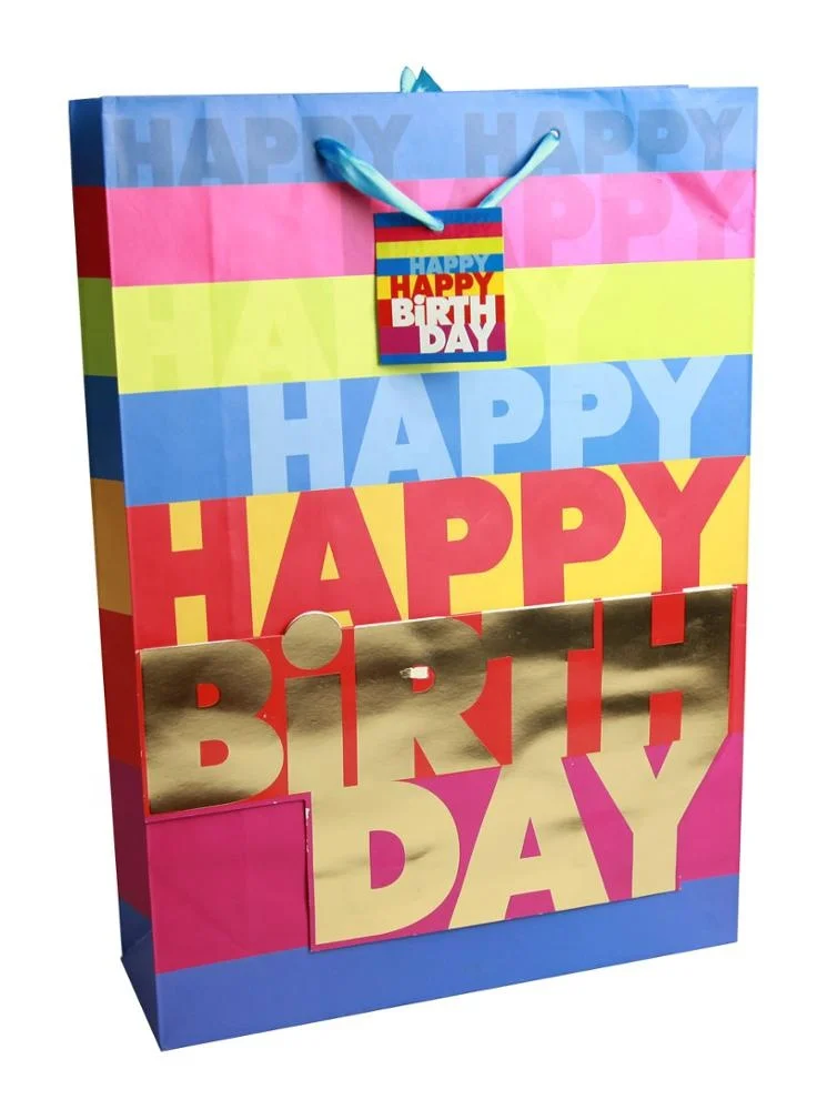 happy birthday hotstamp goody bag gift paper bag for kids