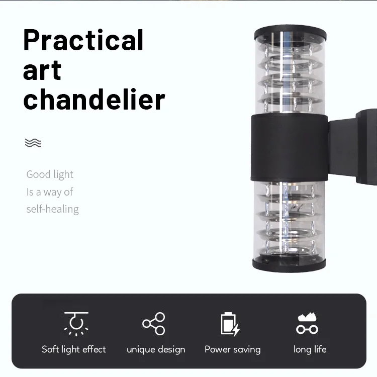 E27 Aluminum Modern Surface Mount Outdoor Landscape Garden Wall Lamp