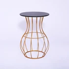 Laynsino Living Room luxury metal side tables faux marble top small tea table
