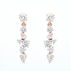 Real rose gold plated trendy earrings cubic zircon drop earrings bridal jewelry