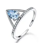 Engagement Ring 925 Silver Luxury Blue Topaz White Gold Plating Engagement Ring 925 Sterling Silver Ring