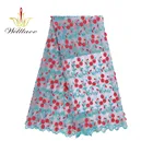3D net embroidery flower bright saree fabrics elegant wedding tulle mesh embroidered dress lace fabric