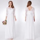 Ever-Pretty Lace Empire Waist A-Line Round Neck Simple Wedding Dresses