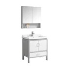 Hangzhou new design hotel bathroom vanity waterproof pvc mirror cabinet
