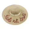 good quality customized embroidery logo black women beach wide brim sun hat
