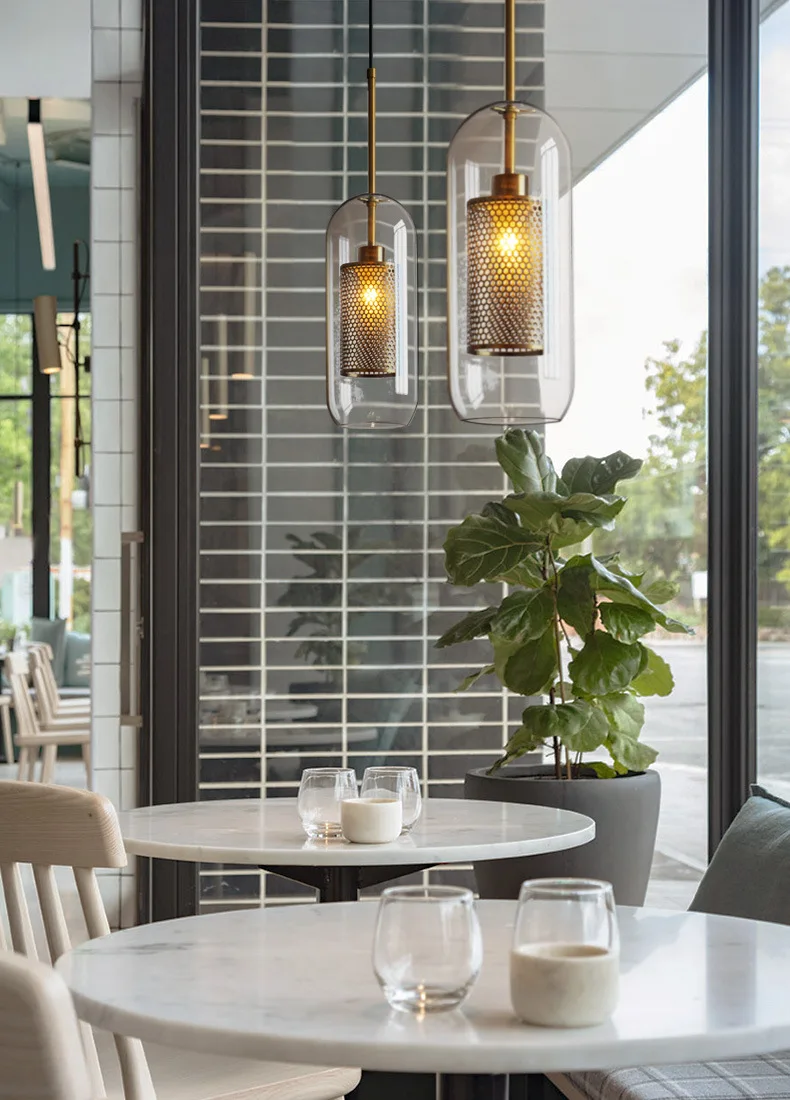 Zhongshan guzhen lighting factory designer hotel kitchen glass single pendant lighting