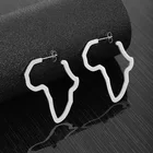 Gold Earing Fashion Trendy Women Stainless Steel Big Gold African Map Earing