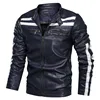 2019 NewJacket Coats Leather Jacket Motorcycle PU Bomber Men Stand Collar Autumn Slim Fit Male Leather M0290