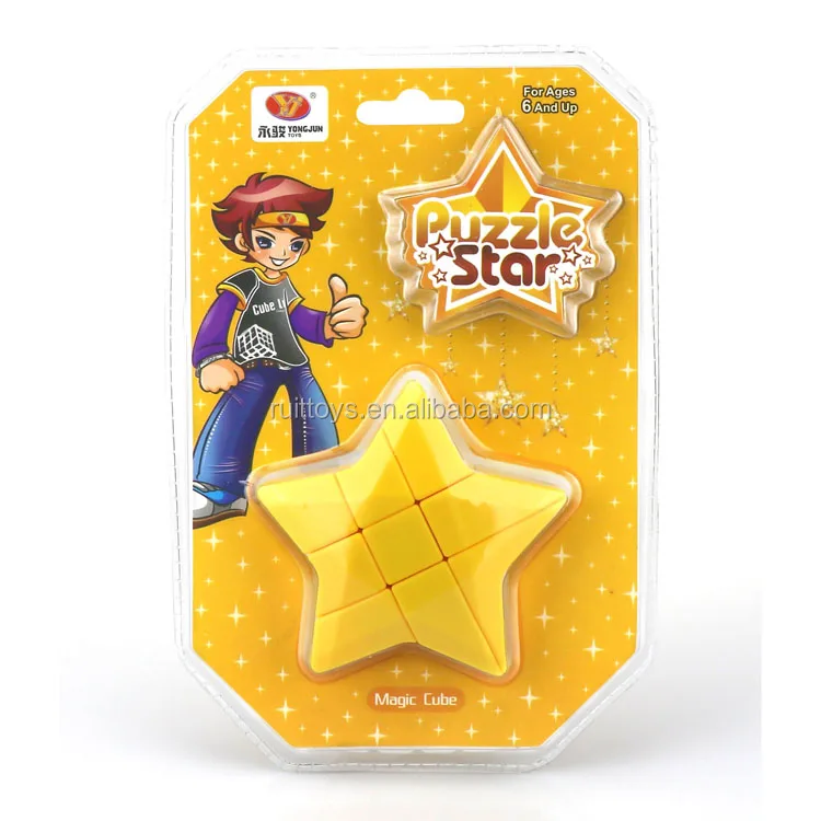 Nueva forma de estrella de la competencia de plástico magia cubos rompecabezas