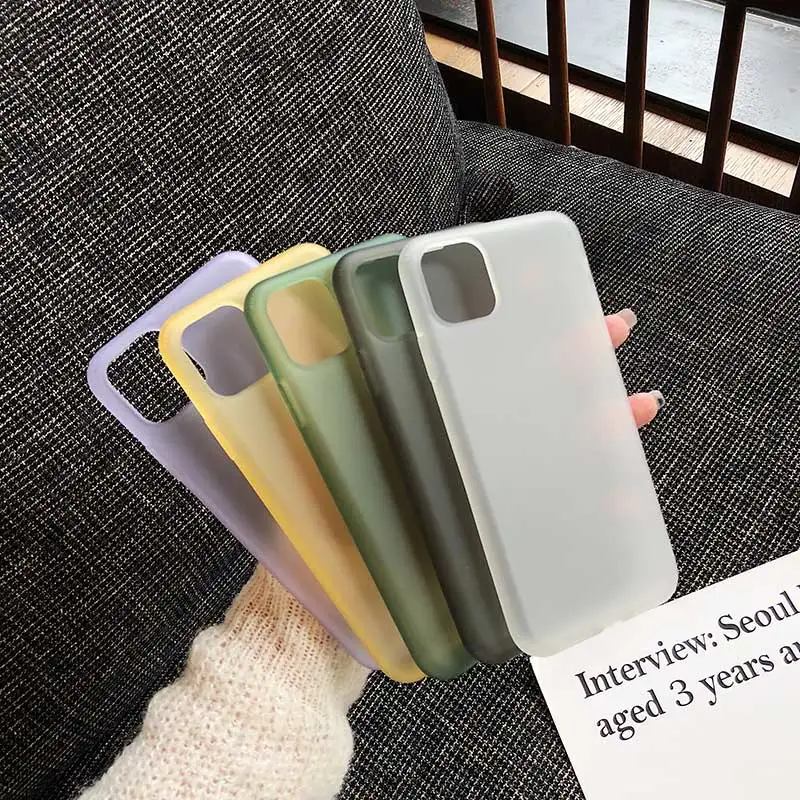 Ultra Thin Soft Silicone TPU Phone Case for iPhone 11 Pro Max Back Cover for iPhone 11, 5 colors
