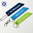 Wholesale custom logo fabric key label embroidery keychain,key rings,key tags