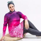 2019 New Design Engineered Print Hign Quality Muslimah Swimsuit Top+Pants+Hijab 3pcs/set
