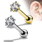 2019 The Latest Design Star CZ Prong Set Tragus/Cartilage Piercing Stud 316L Surgical Steel Hot Wholesale