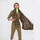2020 Women's Acrylic Scarf Leopard Printed Fringes Light Woven Print Shawls Scarf