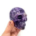 Natural dream amethyst crystal skull purple hand carved crystal skull for fengshuui decoration