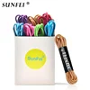 SunFei 100% Braided Cotton Cords Waxd Round Shoe Laces Custom Logo Printed Shoe Laces