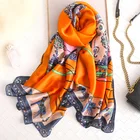 Wholesale 2020 new design silk animal print scarf fashion cheap vintage horse printed silk scarves ladies