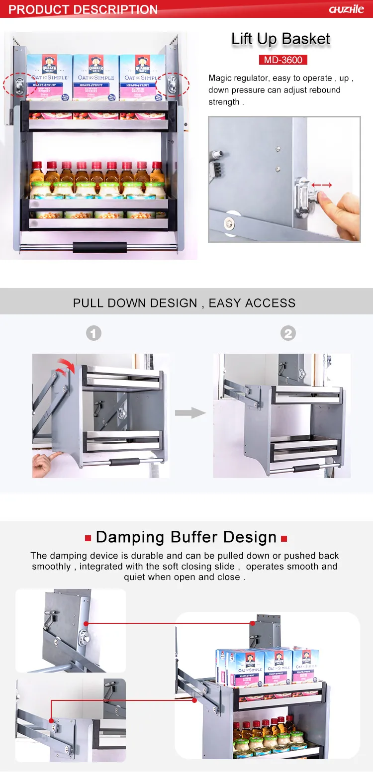 Multifunctional Kitchen Equipment Cabinet Lift Functional Hardware Series