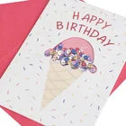 Best Seller Ice Cream Shaker Birthday Cards, Glitter Handmade Custom Printing Greeting Cards