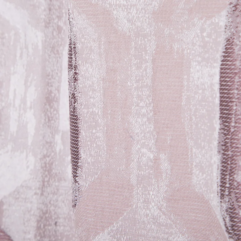 Curtain style pink British style hexagon three color jacquard popular geometric curtain