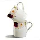 2019Latest designer Factory custom British rose bone china mug coffee cup tea cup with Phnom Penh