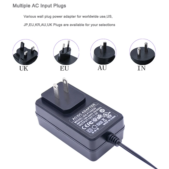 EU US Plug Charger Converter Adapter AC 100-240V 12V 3A Power Adapter