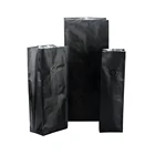 No Printing Foil Lined Block Bottom Matte Black 1kg Coffee Bag Custom with Valve