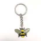 Bee shape personalized custom logo metal keychain honey bee keychain for promotion