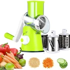 Mini multi blade rotary Kitchen Mandoline Vegetable Slicer with 3 Interchangeable Blades