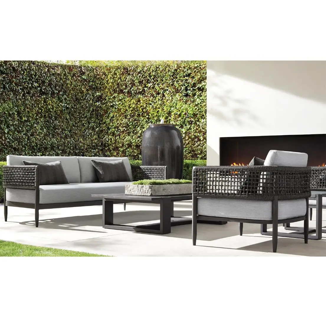 Outdoor Sectional Funiture Patio Luxury Single Modern aluminum garden set sofas