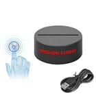 Lamp Base Led Lamp Base Factory Wholesale USB Cable Touch 3d LED Light Holder Lamp Base