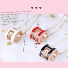luxury design H letter series necklaces Red White Black color high quality rose gold plated fashion jewelry for women