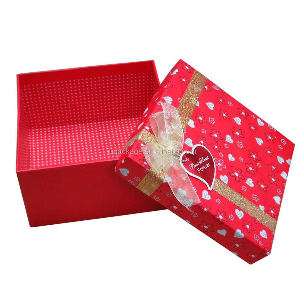 hot sale red christmas gift box ornaments glitter