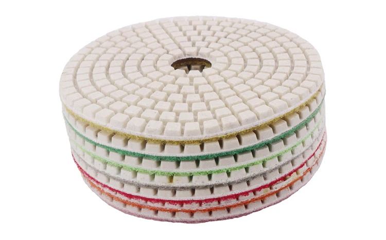 7Pcs 100mm Wet Use Diamond Flexible Polishing Pad Set for Stone Marble Granite Quartzite Ceramic