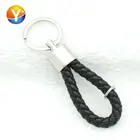 Custom blank key chain holder keyring metal genuine PU leather keychain manufacturer