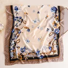 Stoles Wholesale 2020 New Arrival Girls Fashion Stoles Cheap Blank Floral Print Soft Women Satin Long Shawl