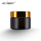 Empty Smell proof amber glass jar 50ml Wide Mouth storage jar glass bottle 5g 10g15g 20g 30g 50g capacity with lid