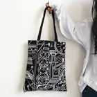 High quality custom logo full printed linen canvas bag shopping tote