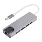 Usb Adapter Usb 5 In 1 USB Type C Hub Adapter With HDM1 RJ45 Gigabit Ethernet 2 USB3.0 PD Charging