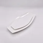 Custom White Restaurant Boat Shape Modern Ceramic Plate Dessert Plate Dinner Set