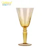 Euro Amber Water Goblet 8oz crystal banquet vintage glass