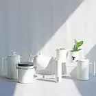 Highwin Factory White Painting Stainless Steel Canister French Press Burr Coffee Grinder Manual Coffee Tea Cup Sets